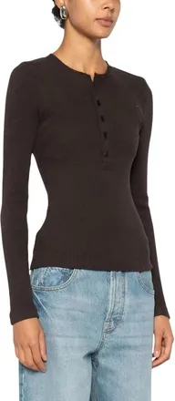 Citizens Of Humanity Truien & Vesten, Dames, Bruin, M, Katoen, Drea Waffle Henley