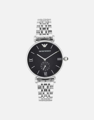 Emporio Armani Mens Emporio Armani AR1676 Black Dial Mens Watch - Black/Silver