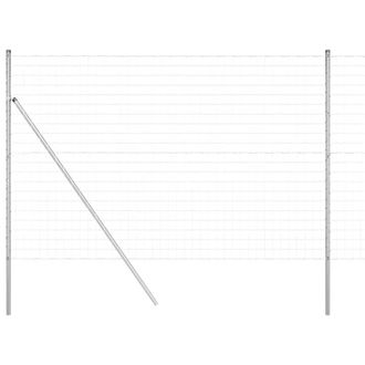 Berkfield Home Euro Fence with 7 Posts 1.5x10 m Galvanised Steel in Silver