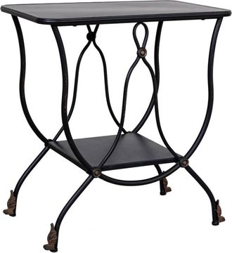 Wanderlust Deco Wanderlust Deco - Mesa auxiliar de metal envejecido negro 60x38x65