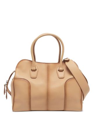 Tod's large Sella leather tote bag - women - Calf Leather/Calf Suede - One Size - Neutrals