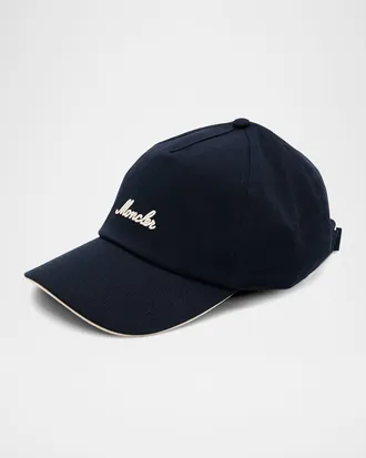 Moncler Men & apos;s Five-Panel Cotton Embroidered Logo Baseball Cap