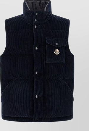 Moncler corduroy vest with high collar and pocket