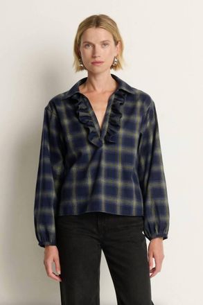 Nation Ltd Beckett Long Sleeve Blouse In Starry Night Plaid