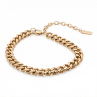 Pompeii3 Alize Necklace 18k Gold Plated 14 12mm Width Curb Chain with 4 Extender