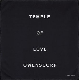 Rick Owens Pocket Scarves, male, Black, Size: ONE SIZE Temple Printed Astro Scarf