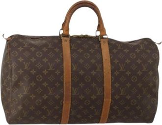 Louis Vuitton Pre-owned Keepall 45 Boston Bag - Dames - Vintage Weekendtas - Bruin - ONE Size - Leer - Vintage