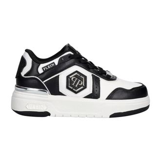 Philipp Plein Schoenen, Heren, Zwart, 38 EU, Leer, Low-Top Sk 8R Sneakers