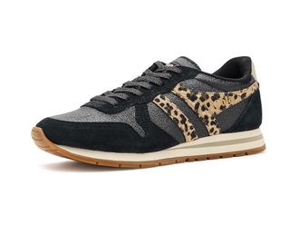 Gola Daytona Blaze Ii Womens Cross Training Shoes Black/Leopard/Bone : 8.5 B - Medium, Leather/Suede