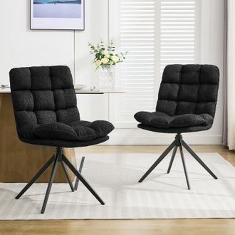 OEM Juego De Mesa Y Sillas De Comedor De 2 Piezas, Sillas De Cocina Giratorias Con Cojines Extra&iacute;bles, Sillas De Comedor Tapizadas Modernas Para Comedor, 