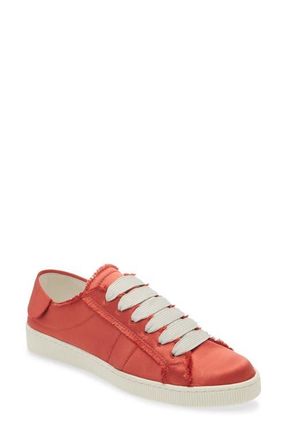 Pedro Garcia Persy Satin Sneaker in Rubine Satin at Nordstrom, Size 10Us