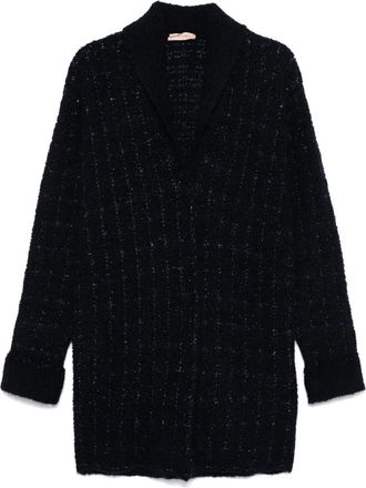 Twinset Gebreide jas - Dames - Mantel - Blauw - S - Wol - Jassen