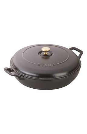 Staub 3.5-Quart Enameled Cast Iron Braiser in Matte Black at Nordstrom