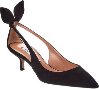 Aquazzura Bow Tie 50 Suede Slingback Pump