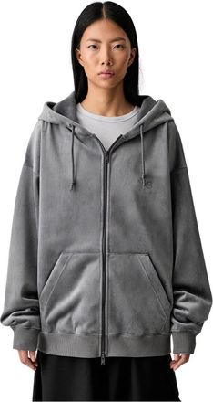 Yohji Yamamoto Velvet Zip HD - Dames - Vesten met rits - Grijs - XS - Katoen - Hoodies & sweatvesten