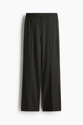 H&M Hose mit geradem Bein und B&uuml;gelfalten - Dark Green