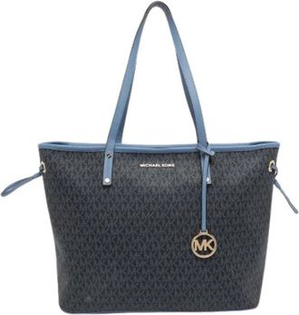 Michael Kors Pre-owned Tote Bags, female, Blue, Size: ONE SIZE Pre-owned Coated Canvas Shoulder Bag