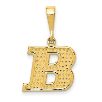 Diamond2Deal 14k Yellow Gold Textured Initial B Charm