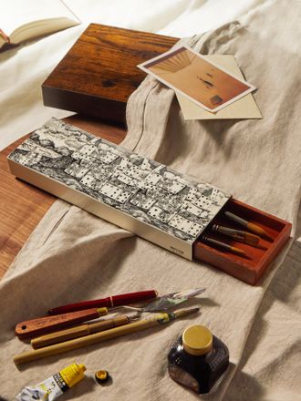 Fornasetti Città di Carte Hand-Painted Wood Box