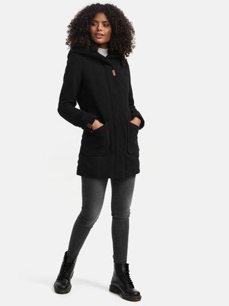 Marikoo dames wintermantel met capuchon en getailleerd model