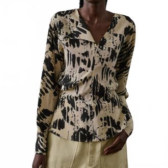 SOEUR Feryel Blouse In Pale Yellow Black