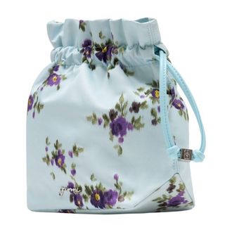 Ganni Floral-Printed Synthetic Pouch - Blue