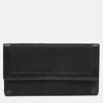 DKNY Dkny Black Signature Canvas And Leather Continental Wallet
