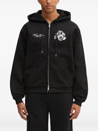 Filling Pieces zip-up hoodie - men - Organic Cotton - L - Black
