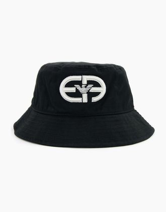 Emporio Armani Mens Emporio Armani Cloche Hat With R-EAcreate Logo Embroidery Black - Size: L/XL