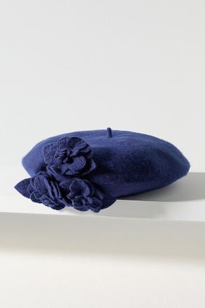 San Diego Hat Company Wool Flower Beret