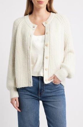 Caslon Metallic Shaker Stitch Cardigan in Ivory Pristine at Nordstrom Rack, Size X-Large