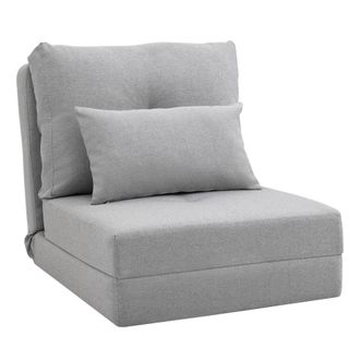 HOMCOM Sof&aacute; cama individual 60x80x56 cm gris claro