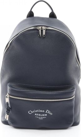 Dior Navy Leather Backpack Handbag (Pre-Owned)
