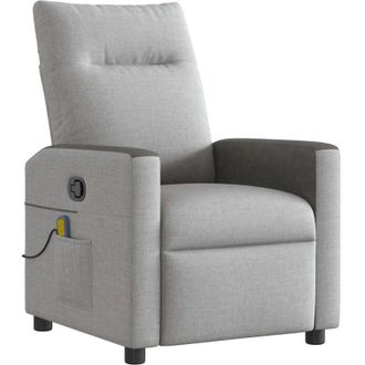 vidaXL Sill&oacute;n De Masaje Reclinable De Tela Gris Nube Vidaxl