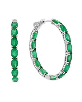 Diana M. Jewels Fine Jewelry 14K 10.50 Ct. Tw. Emerald Hoops