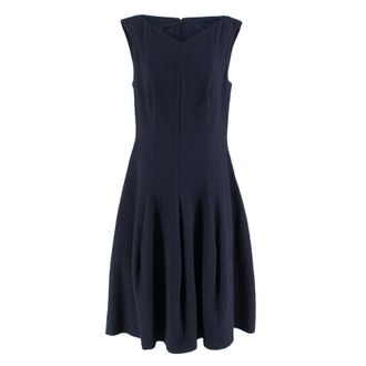 Talbot Runhof f Navy Jacquard Sleeveless A-line dress Size M