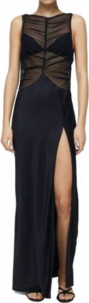 Bec&bridge Mesh Naomi Split Maxi Dress In Black