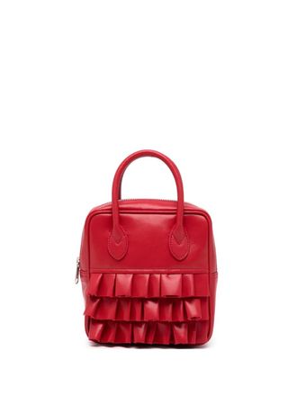 Comme Des Gar&ccedil;ons ruffled tote bag - women - Nylon/Polyurethane - OS - Red