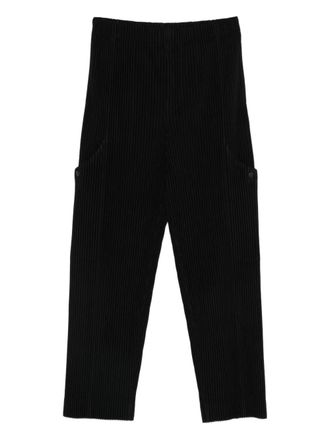 Homme Pliss&eacute; Issey Miyake pleated straight-leg trousers - Black