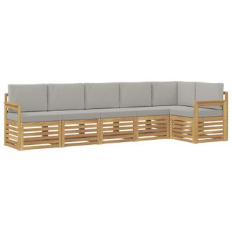vidaXL Conjunto De Sof&aacute;s De Exterior 6 Pcs Blanco Y Gris Claro Vidaxl