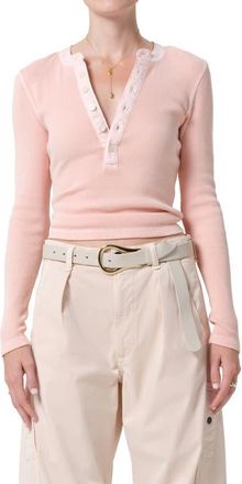 Citizens Of Humanity Drea Waffle Knit Henley in Melon Creme at Nordstrom, Size X-Small