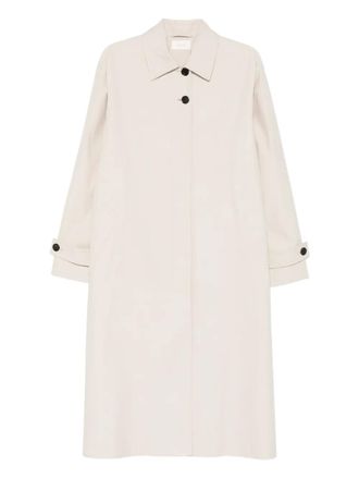 The Row Lolana coat - women - Polyester/Cotton/Silk/Cattle Horn - 4 - Neutrals