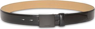 Calvin Klein Lederg&uuml;rtel CALVIN KLEIN TITLECASE PLAQUE BUCKLE 32MM, Herren, Gr. 11,5, schwarz (schwarz, schwarz), Rindsleder, unifarben, G&uuml;rtel Lederg&uuml;rtel, Gr&ouml;sse