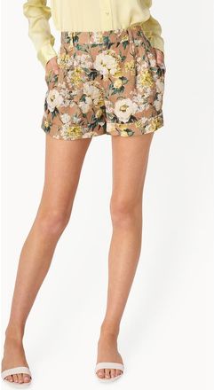 Cami NYC Ravi High Waist Linen Shorts in Morning Flourish at Nordstrom, Size Xx-Small