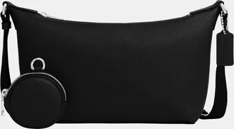 Coach Mens Small Finn Crossbody Bag With Pouch - Black Leather - One Size
