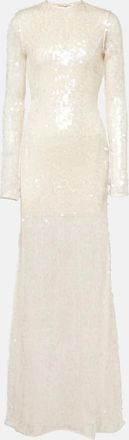 DAVID KOMA Sequined open-back gown