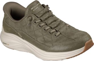 Skechers Contour Foam - Loose Fit Ease Leer/Polyester Dames Olijfgroene Sneakers