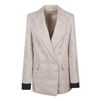 Max Mara Mxsfeltro Silk Blazer - female - Max Mara - Blazers - Brown - L - Jackets