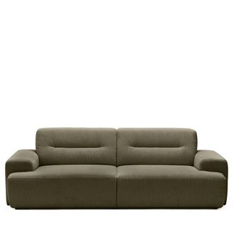 DRAWER Sof&aacute; de 4 plazas en terciopelo acanalado - Verde