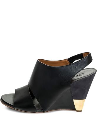 Chloé 105mm Eliza wedged-heel slingback sandals - Black